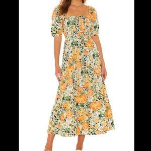 faithfull the brand rene floral tiered midi dress